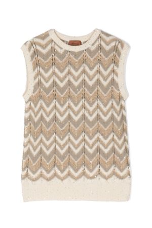 gilet in cotone beige MISSONI KIDS | MU9A02X0136109OR